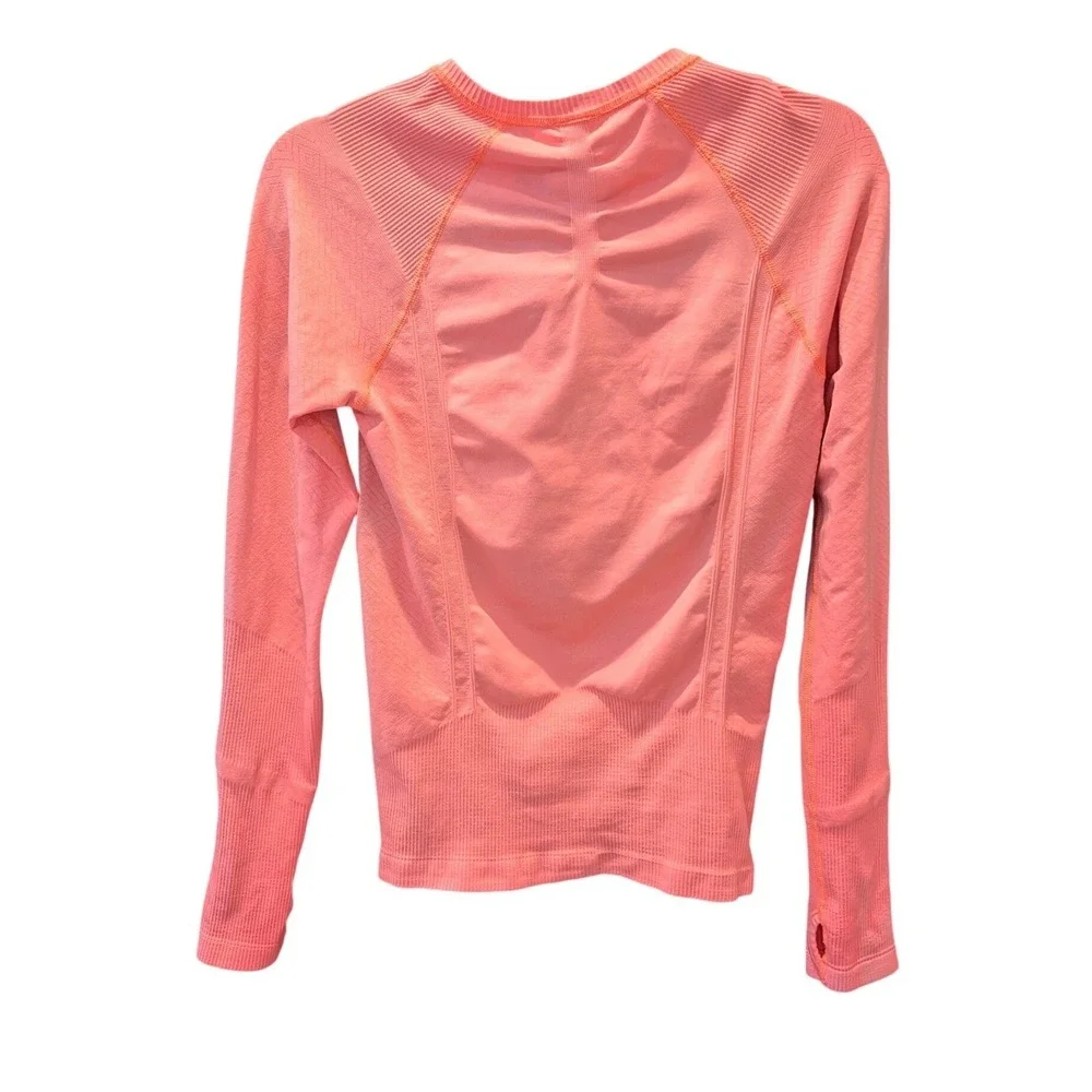Athleta Momentum Pullover Quarter Zip Workout Top Long Sleeve Coral Pink Sz S